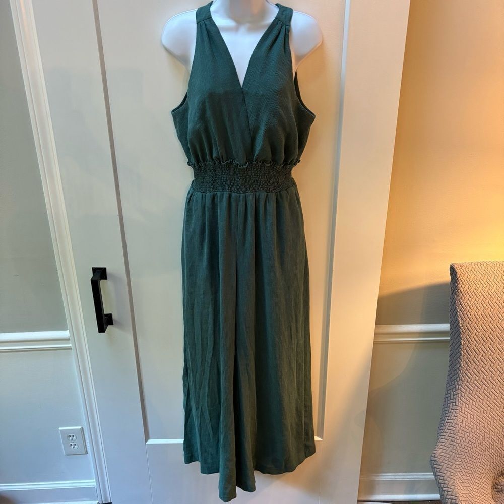 Anthropologie Sleeveless Teal Wide-Leg Jumpsuit – Size M